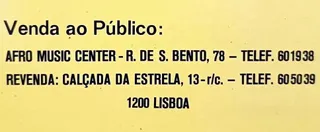 Morada da loja de discos de vinil Afro Music Center, em Lisboa