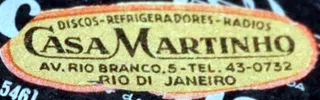 Etiqueta da loja de discos Casa Martinho, Rio de Janeiro