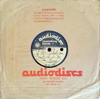 Disco gravado no Brasil em 1953 e enviado para Portugal com mensagem de voz
